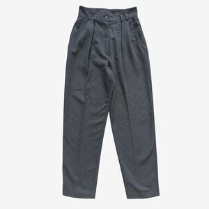 Vintage Smart Parts Gray High Rise Pleated Tapered Trousers Twee sz 27 90s